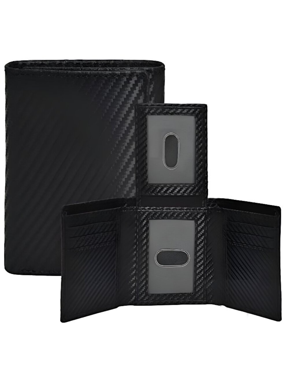 Minimalist Tri Fold Wallets For Men | Black Leather | Multiple Credit Card